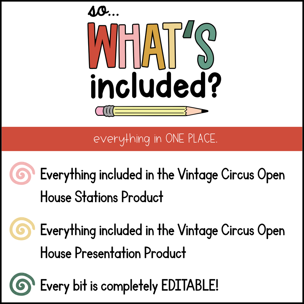 vintage circus open house BUNDLE