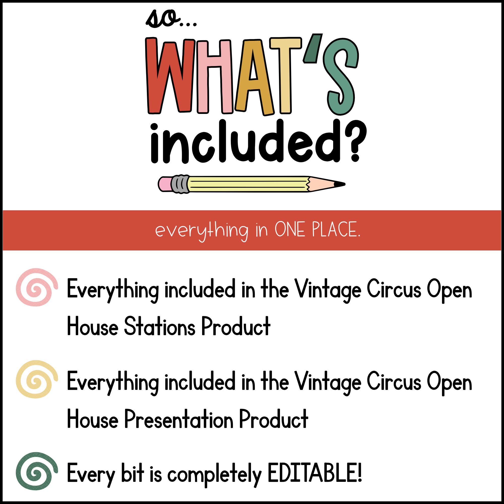 vintage circus open house BUNDLE