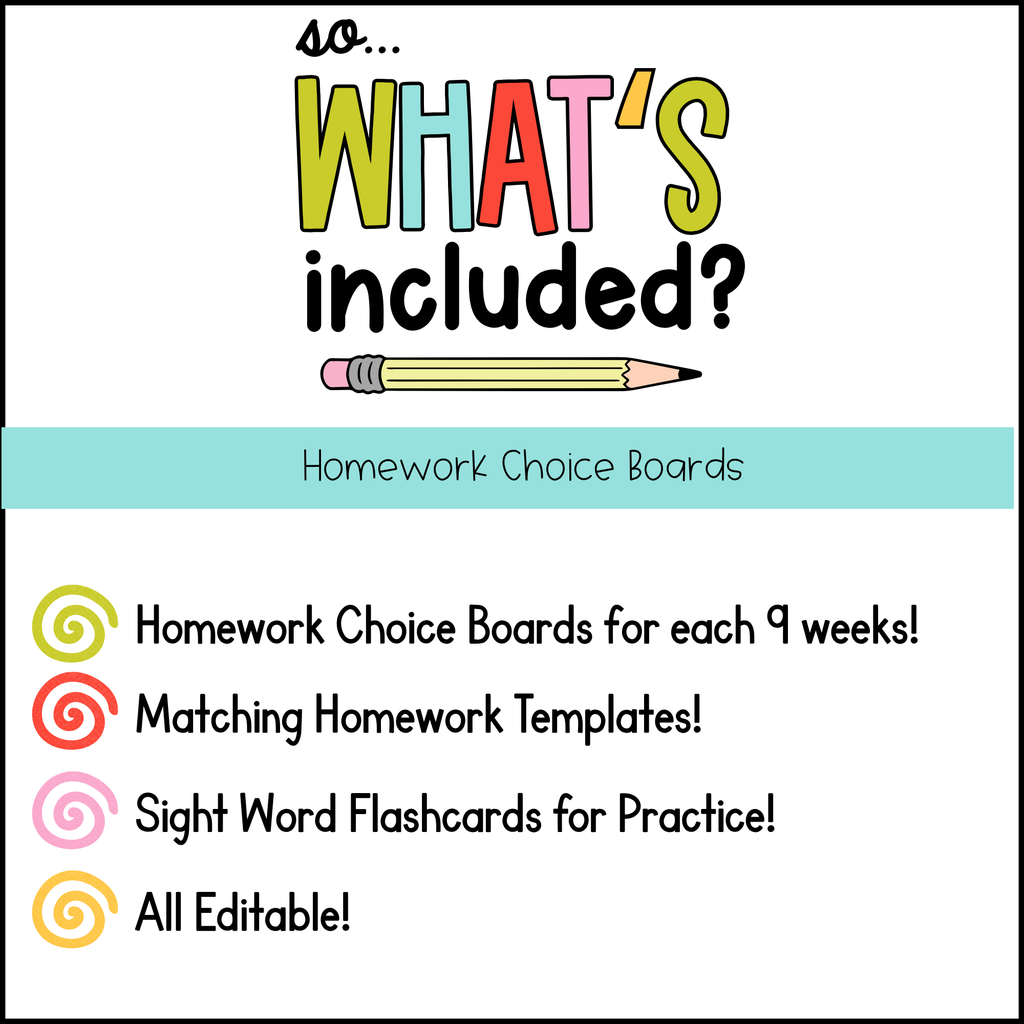 homework choice boards