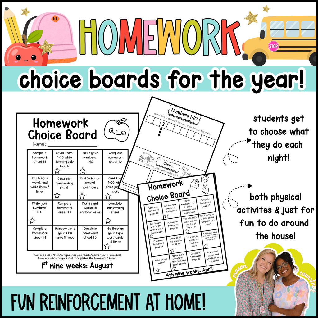 homework choice boards
