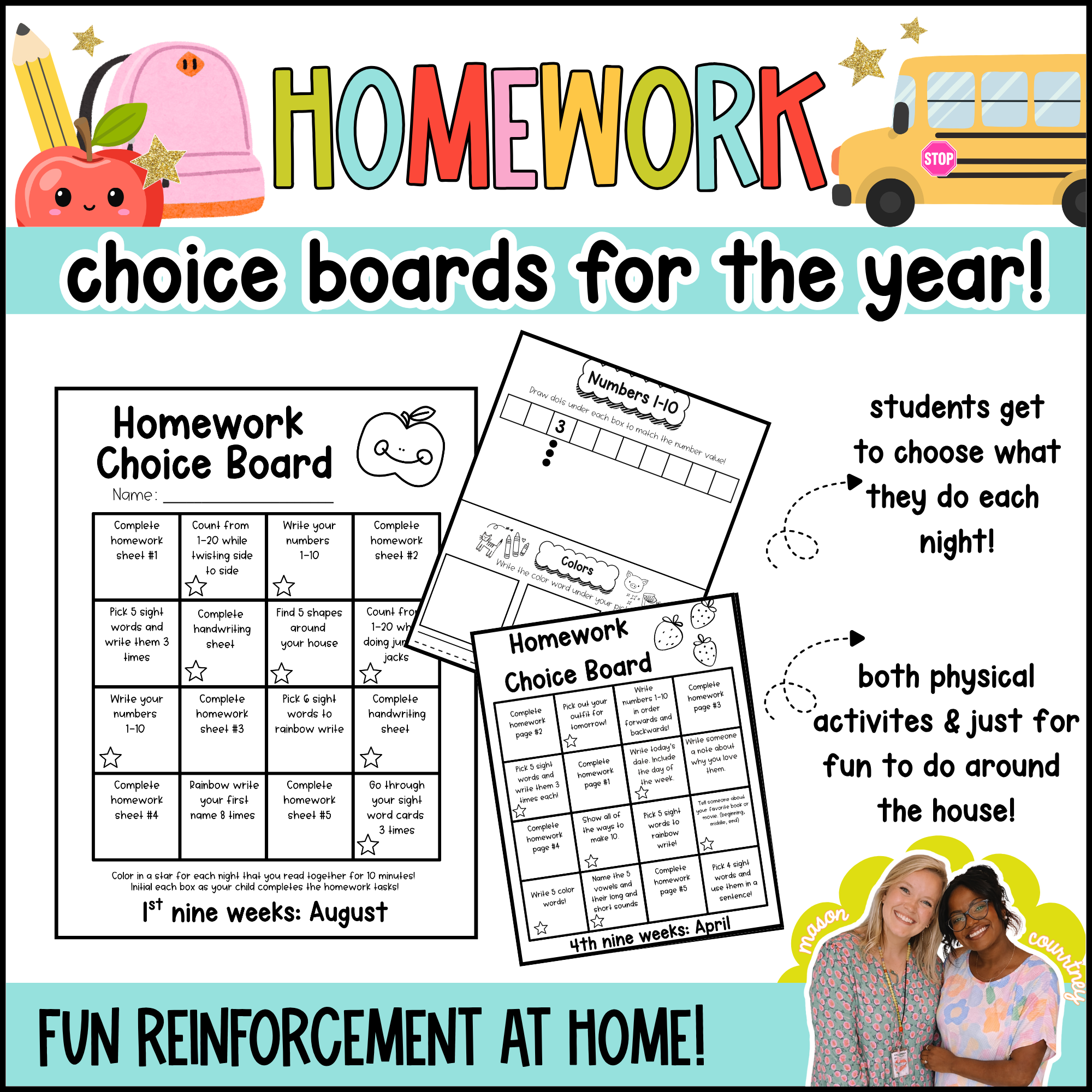 homework choice boards