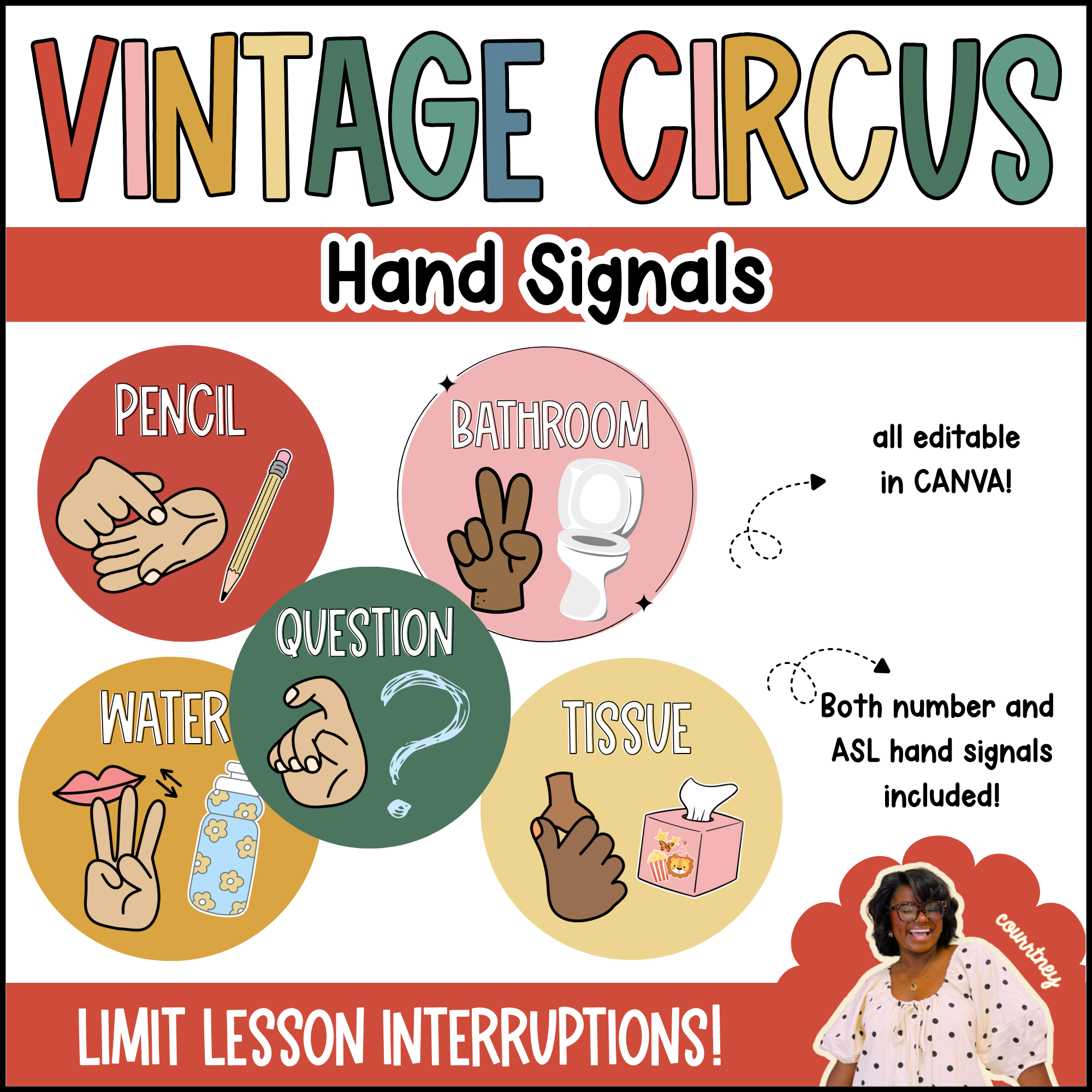 vintage circus hand signals