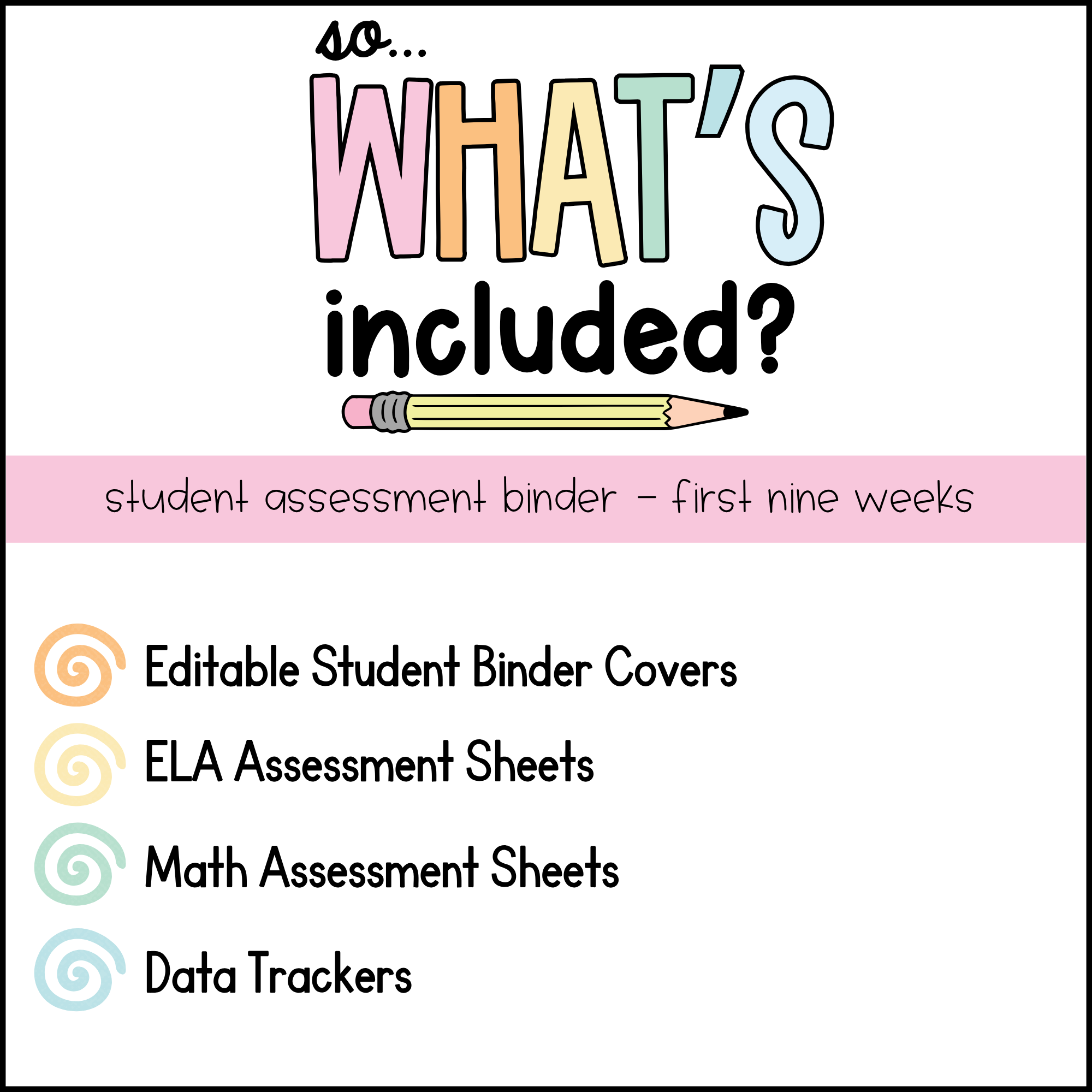 first nine weeks assessment binder